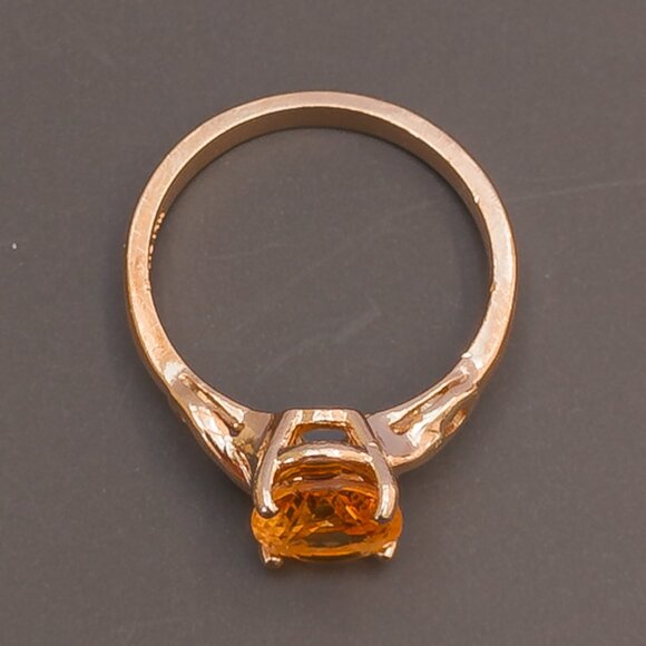 14K Yellow Gold Citrine Solitaire Ring • November Birthstone - Picture 11 of 12